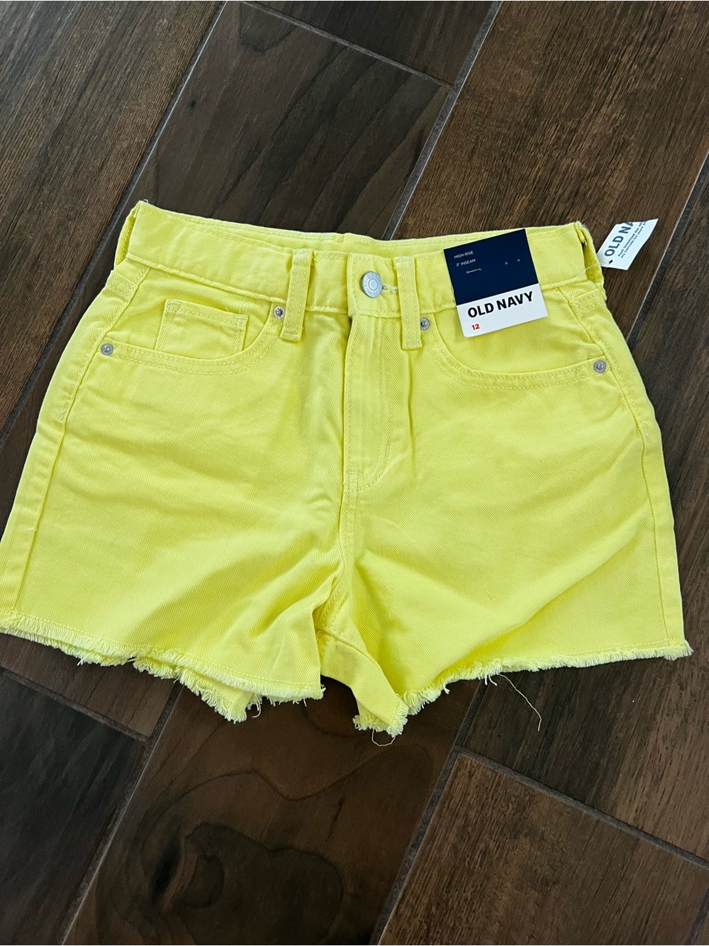 Old Navy Bright Yellow Denim Cutoff Shorts
